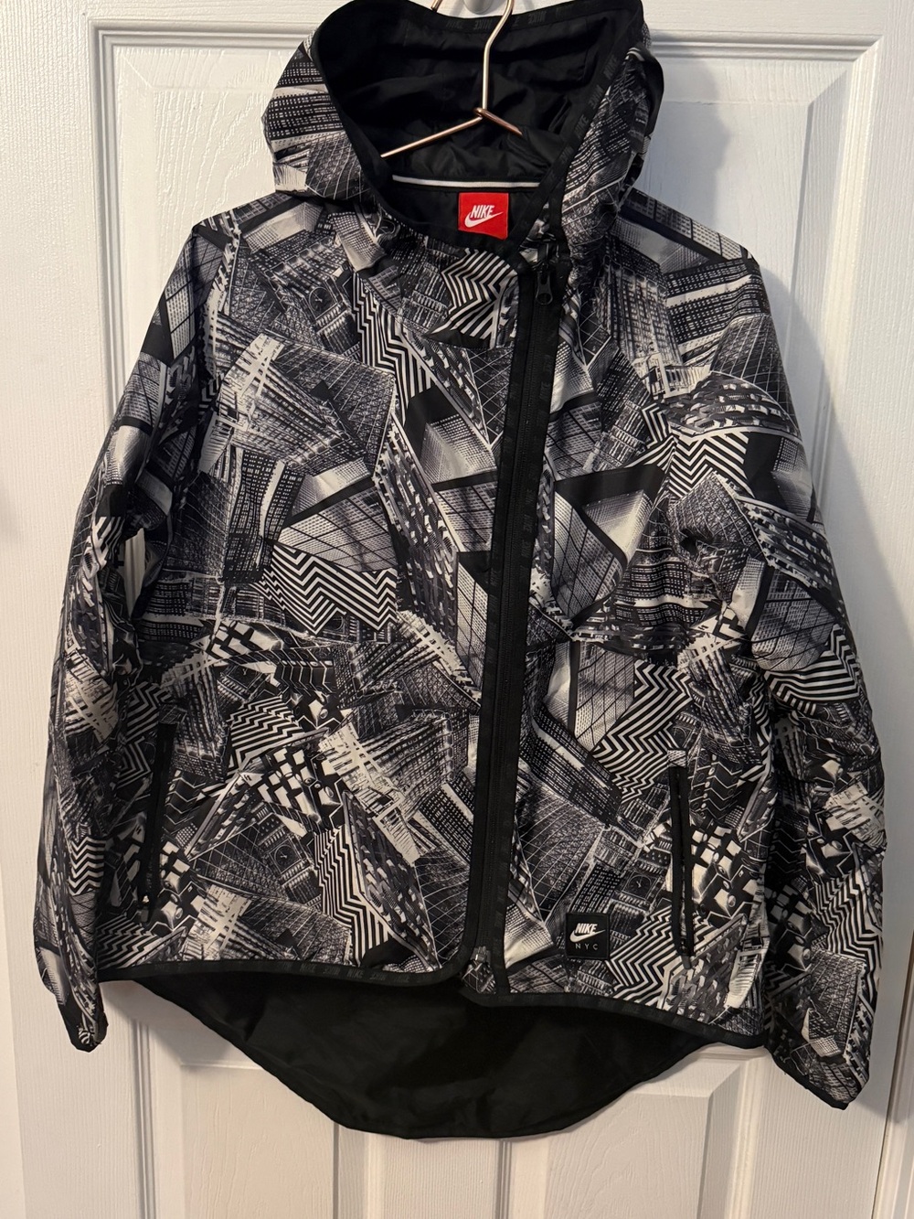 Nike NYC Collab Black & White Graphic Windbreaker